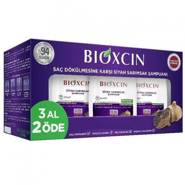 Bıoxcın Siyah Sarımsak Şampuanı 3 Al 2 Öde 3x300 Ml