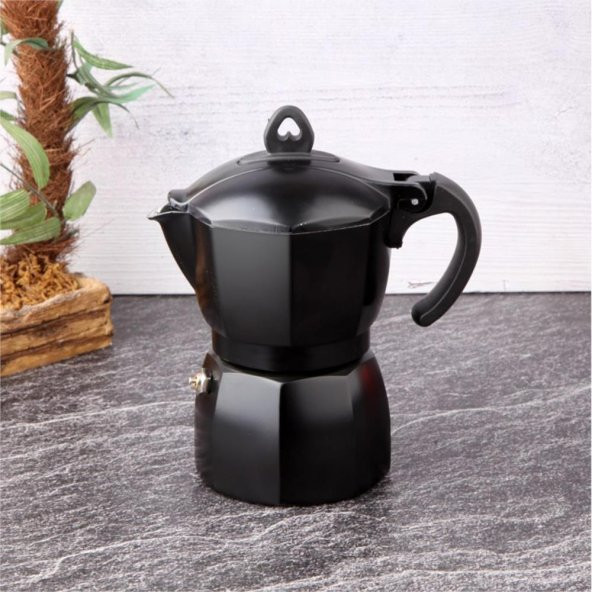 Tohana Moka Pot Cezve Siyah 3 Fincanlık Kahve Espresso Pot