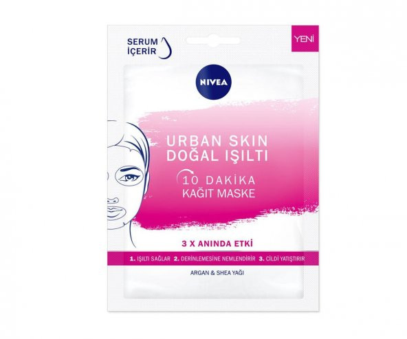 Nivea Urban Skin Doğal Işıltı 10 Dakika Kağıt Maske
