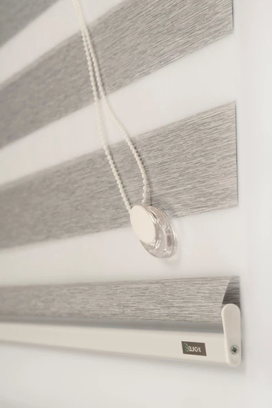 Blind-X Gri Bambu Stor Zebra Perde Balkon Perdesi, Oturma Odası Perdesi (Dayanıklı Alüminyum Kasa) - 2