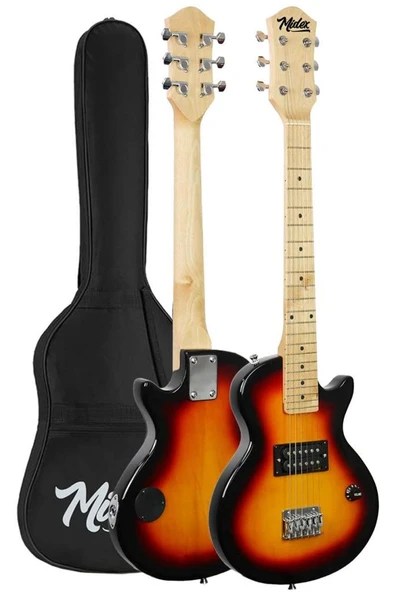 Midex CEG-34SB 5-8 Yaş Çocuklar İçin Amfili Full 1/2 34 İnç Elektro Gitar Seti Sunburs - Resim 2