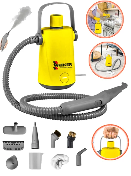 Wacker Pro Alman Yellow Damfig Series Profesyonel Buharlı Temizleyici Buharlı Temizlik Makinesi 1000 W