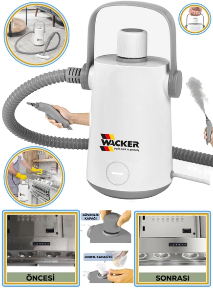 Wacker Pro Alman WEISS Damfig Series Profesyonel Buharlı Temizleyici Buharlı Temizlik Makinesi 1000 W - 2
