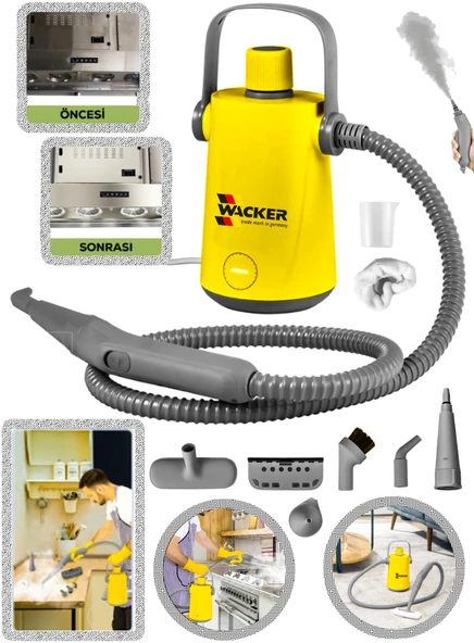 Wacker Pro Alman Yellow Damfig Series Profesyonel Buharlı Temizleyici Buharlı Temizlik Makinesi 1000 W - 2