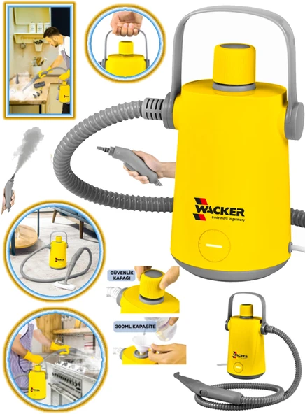 Wacker Pro Alman Yellow Damfig Series Profesyonel Buharlı Temizleyici Buharlı Temizlik Makinesi 1000 W - 3