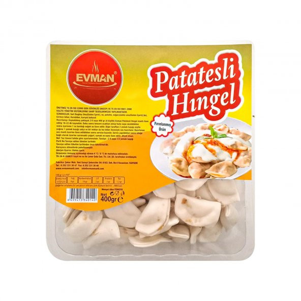 Evman Patatesli Hıngel Mantısı 400 Gr