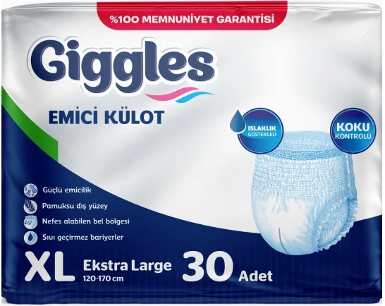 Giggles Hasta Bezi Yetişkin Emici Külot Ekstra Büyük (XL) 180 Adet (6PK*30) - Resim 2