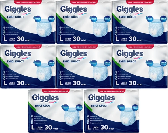 Giggles Hasta Bezi Yetişkin Emici Külot L-Büyük 240 Adet (8PK*30)
