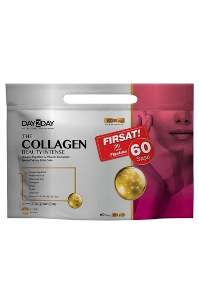 Day2Day The Collagen Beauty Intense 60 Saşe X 12 g | Çilek Aromalı ürün görseli 1