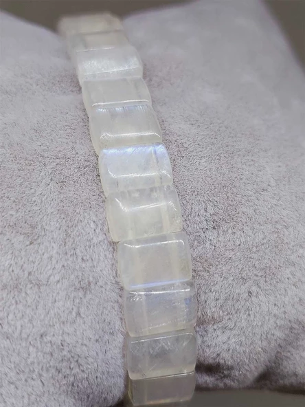 Ay Taşı Yansımalı Renkler Özel Kare Kesim Bileklik (17-18cm) (53018) - Resim 5