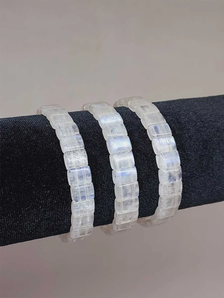 Ay Taşı Yansımalı Renkler Özel Kare Kesim Bileklik (17-18cm) (53018) - Resim 6