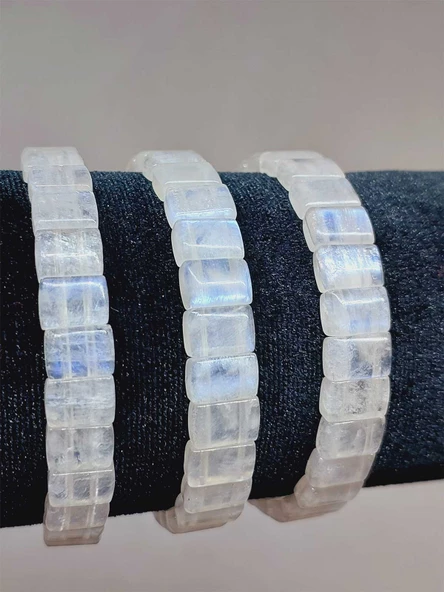 Ay Taşı Yansımalı Renkler Özel Kare Kesim Bileklik (17-18cm) (53018) - Resim 2