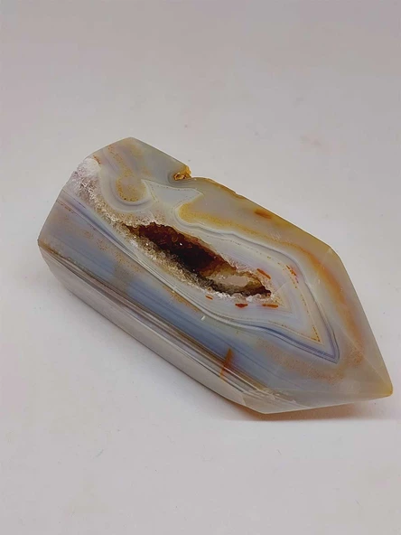 Kalsedon & Akik Druze Taşı Koleksiyonluk Piramit Uçlu (53008) - Resim 5