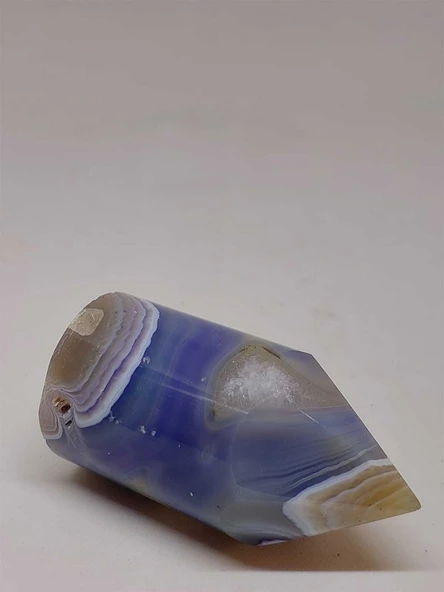 Kalsedon Taşı Kristalize Koleksiyonluk Piramit Uçlu (53006) - 6