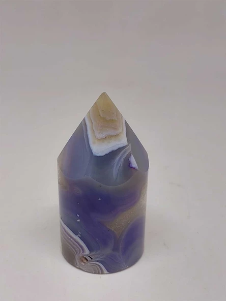 Kalsedon Taşı Kristalize Koleksiyonluk Piramit Uçlu (53006) - 4