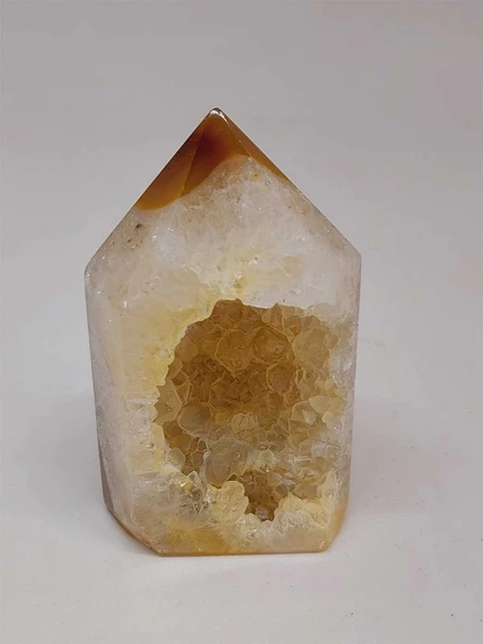 Kalsedon & Akik Druze Taşı Koleksiyonluk Piramit Uçlu (53010) - Resim 5