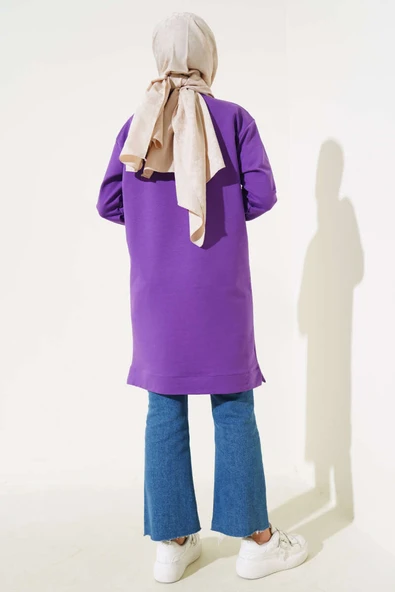 Kot Garni Detaylı Tunik Menekşe - Resim 3