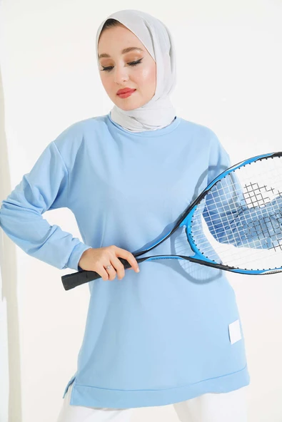 Yazı Baskı Armalı Tunik Bebe Mavi ürün görseli 1