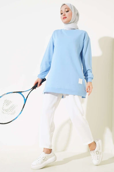 Yazı Baskı Armalı Tunik Bebe Mavi - Resim 2