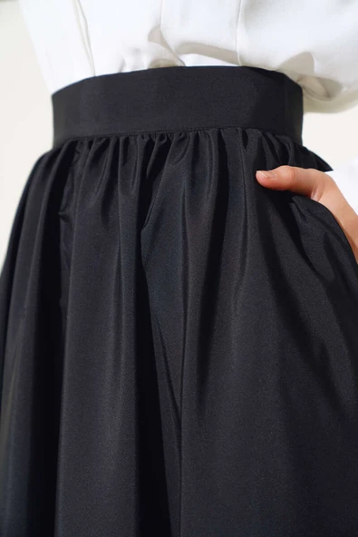 Kloş Tafta Etek Siyah - Resim 4