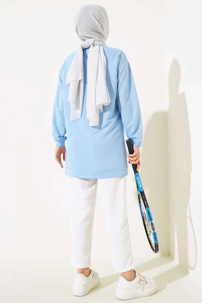 Yazı Baskı Armalı Tunik Bebe Mavi - Resim 3