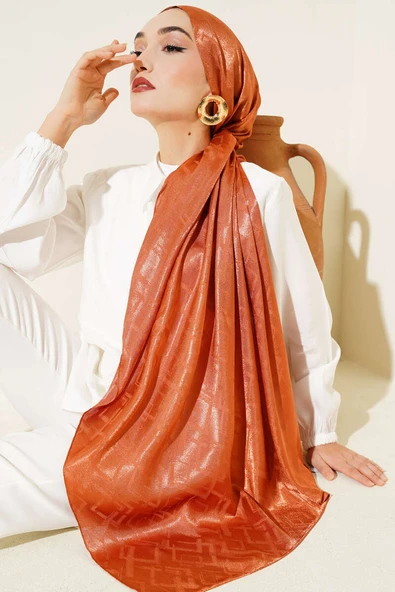 Geometri Desenli Jakar Şal Kiremit - 27 - Resim 2