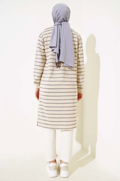 Çizgili Tunik Füme - Resim 3