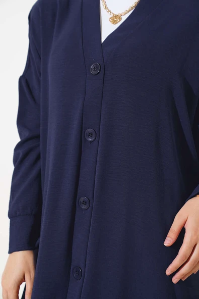 Önü Düğmeli Ayrobin Parlement  Uzun Hırka - 4