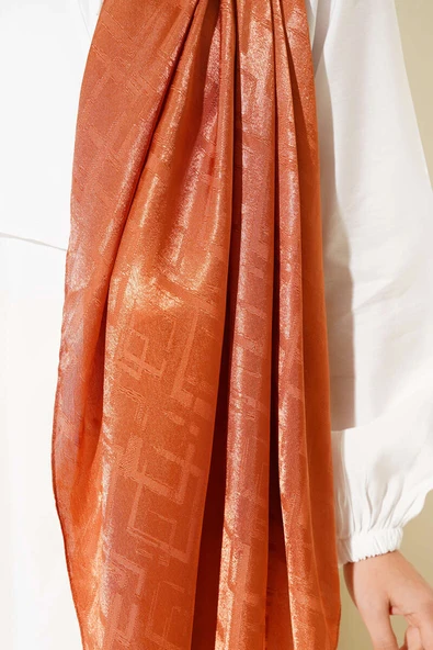 Geometri Desenli Jakar Şal Kiremit - 27 - Resim 4