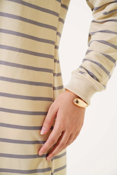 Çizgili Tunik Füme - Resim 4