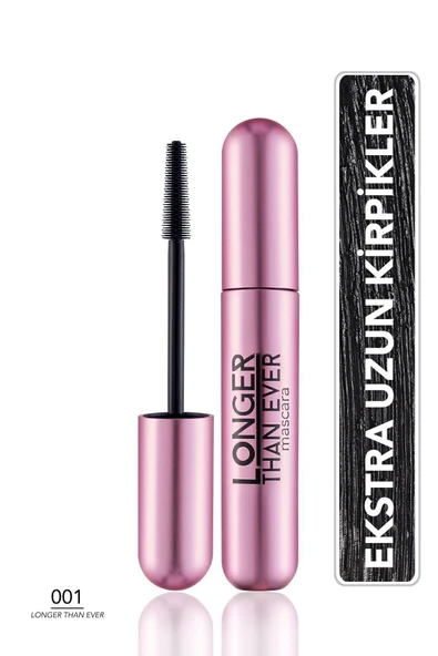 Doğal Formüllü Kirpik Uzatıcı Maskara (Siyah) - Longer Than Ever Mascara - 001 Black - 8682536067119 ürün görseli