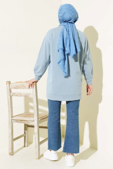 İki İplik Düz Tunik Bebe Mavi - Resim 3