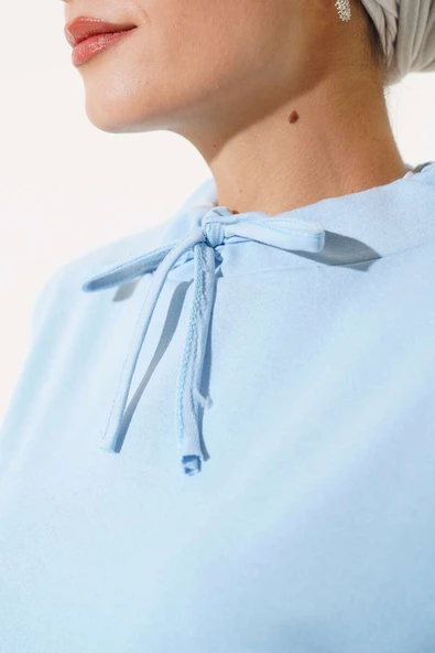 Dik Yaka Tunik Buz Mavisi - Resim 4