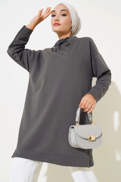 Dik Yaka Tunik Füme - Resim 2