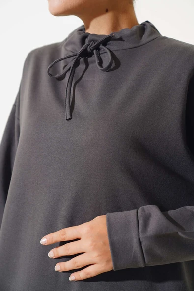 Dik Yaka Tunik Füme - 4