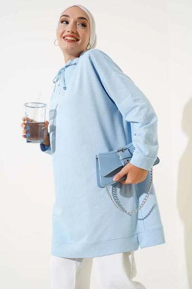 Dik Yaka Tunik Buz Mavisi ürün görseli 1