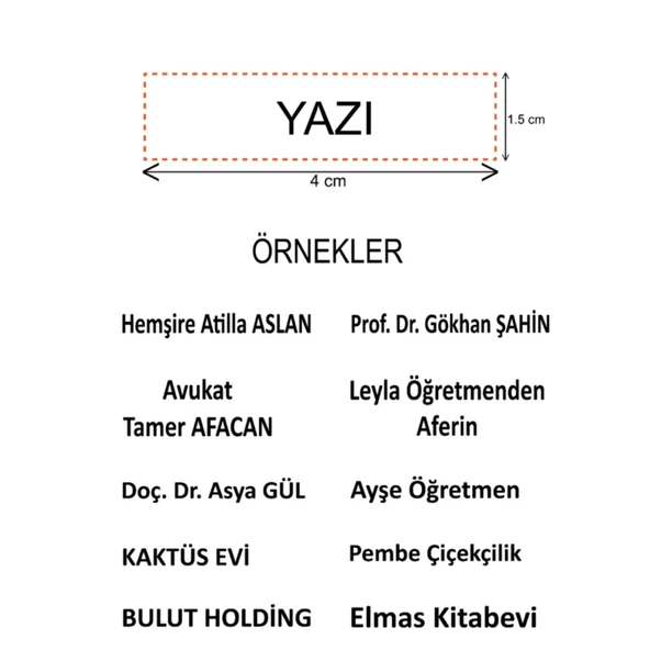 Kişiye Özel Gold (Altın Rengi) Cep Kaşesi, Doktor, Hemşire ,Avukat, Öğretmen Ve Firma Kaşesi - 3