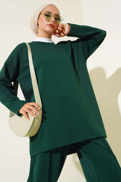 Pantolonu Çımalı Salaş İkili Takım Zümrüt - Resim 2