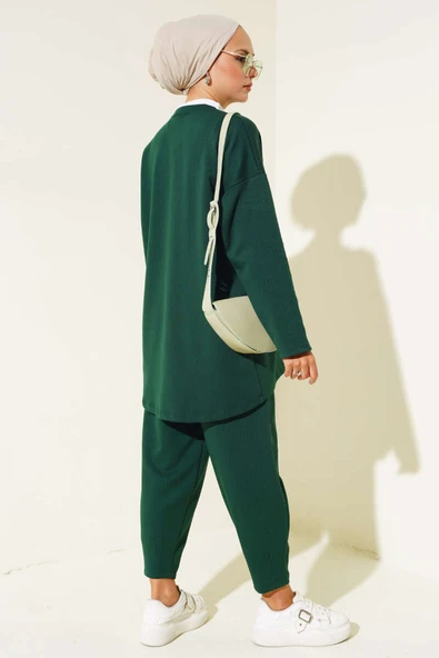 Pantolonu Çımalı Salaş İkili Takım Zümrüt - Resim 3