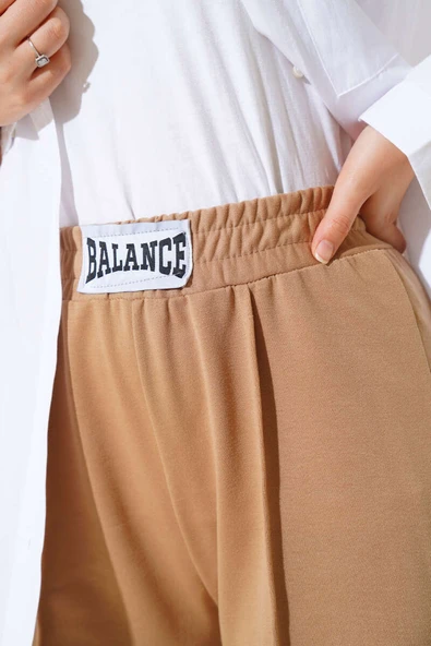Balance Armalı Bol Paça Pantolon Bisküvi - 4