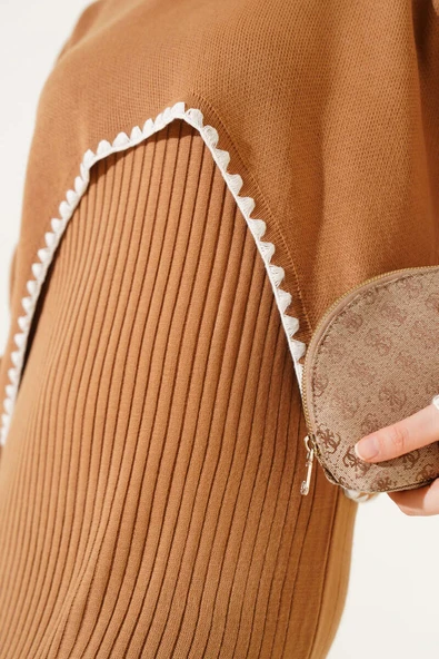 Crop Jile Triko İkili Takım Latte - 4