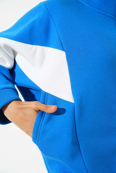 Garnili Üç İplik Salaş Kısa Hırka Saks - 4