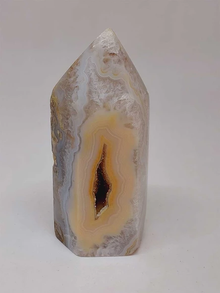 Kalsedon & Akik Druze Taşı Koleksiyonluk Piramit Uçlu (53002) - Resim 5