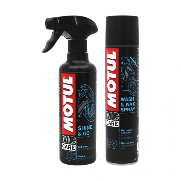 Motul E5 Shine & Go 400 ML. + Motul E9 Wash & Wax Spray 400 ML.