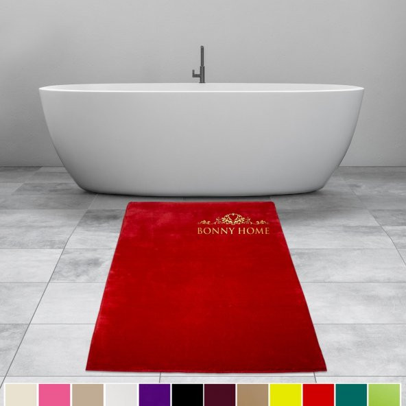 Bonny Home Elite Kırmızı 120x180 cm Peluş Banyo Paspası Kaymaz Tabanlı Pufidik Banyo Halısı