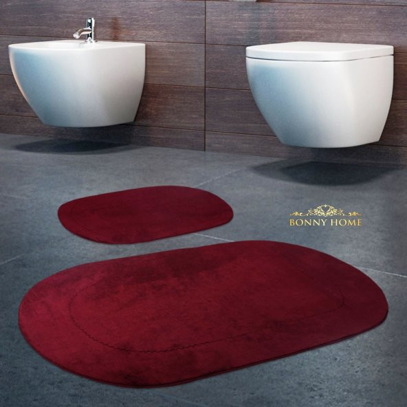 Bonny Home Rixos Mürdüm 2li Banyo Halısı Paspası Seti Kaymaz Tabanlı Klozet Takımı