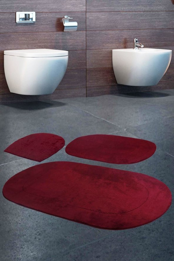 Bonny Home Rixos Mürdüm 3lü Banyo Halısı Paspası Seti Kaymaz Tabanlı Klozet Takımı - 4