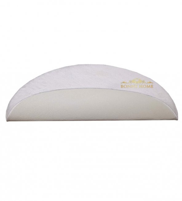 Bonny Home Elite Beyaz 100x100 cm Yuvarlak Peluş Banyo Paspası Kaymaz Taban Pufidik Banyo Halısı - 3