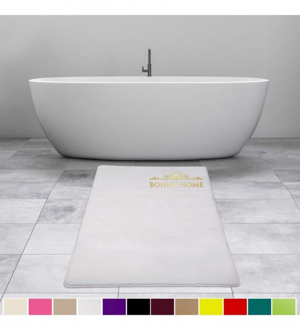 Bonny Home Elite Beyaz 120x180 cm Peluş Banyo Paspası Kaymaz Tabanlı Pufidik Banyo Halısı - 2