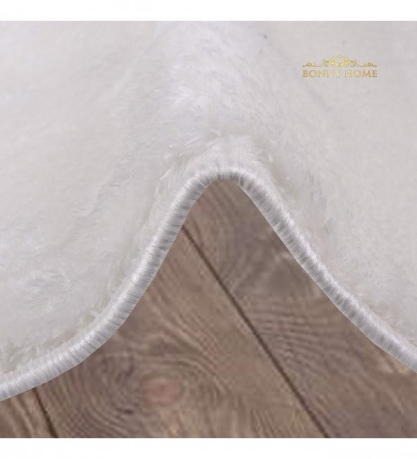 Bonny Home Elite Beyaz 120x180 cm Peluş Banyo Paspası Kaymaz Tabanlı Pufidik Banyo Halısı - 3